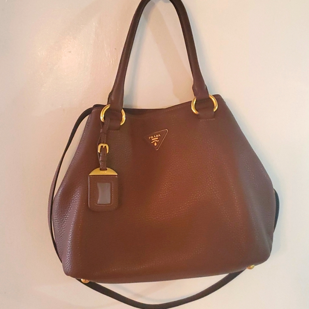 Prada Palissandro Brown Vitello Daino Bag BR5094. Excellent condition